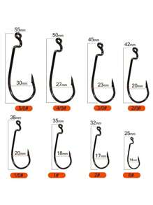 SOUGAYILANG Sougayilang 10Pcs Fishing Hooks 8 Sizes Available Portable Stainless Steel Sharp Fishing Hook With Circle & Barbed For Freshwater Seawater Fishing Crank Hooks