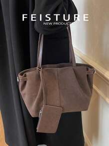 Bolso de hombro acolchado con cadena y parche con letra, perfecto para adolescentes, mujeres, estudiantes universitarios, principiantes y trabajadores de cuello blanco, ideal para la oficina, el trabajo, los negocios, el transporte, el mejor bolso de trabajo para mujeres, bolso de trabajo de para mujeres, ideal para la elegancia cotidiana y ocasiones especiales