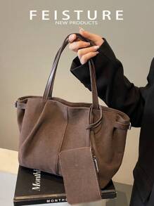 Bolso de hombro acolchado con cadena y parche con letra, perfecto para adolescentes, mujeres, estudiantes universitarios, principiantes y trabajadores de cuello blanco, ideal para la oficina, el trabajo, los negocios, el transporte, el mejor bolso de trabajo para mujeres, bolso de trabajo de para mujeres, ideal para la elegancia cotidiana y ocasiones especiales