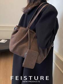 Bolso de hombro acolchado con cadena y parche con letra, perfecto para adolescentes, mujeres, estudiantes universitarios, principiantes y trabajadores de cuello blanco, ideal para la oficina, el trabajo, los negocios, el transporte, el mejor bolso de trabajo para mujeres, bolso de trabajo de para mujeres, ideal para la elegancia cotidiana y ocasiones especiales