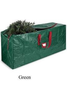 1 件防水圣诞树储物袋，人造圣诞树储物袋，圣诞礼品树袋，配有坚固耐用的手柄和标签卡槽，绿色/红色拉链储物袋，适合 7.5/9 英尺人造圣诞树，大容量收纳袋 - 彩色 - 查看 2