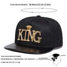 1Piece Men Letter King Hip Hop Hat Outdoor Adjustable Sunscreen Leisure Hat Spring Autumn Travel Tourism Beach Vacation