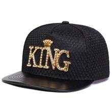 1Piece Men Letter King Hip Hop Hat Outdoor Adjustable Sunscreen Leisure Hat Spring Autumn Travel Tourism Beach Vacation