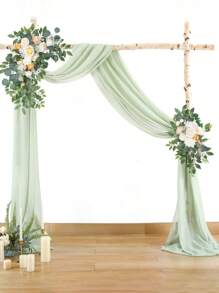 1件鼠尾草绿薄纱窗帘，DIY乡村风婚礼装饰，悬挂式薄纱窗帘，生日派对装饰，多种尺寸可选的柔软薄纱垂帘，婚礼派对用品，家居装饰，易于悬挂，适用于室内/室外露台 - 鼠尾草綠 - 查看 4