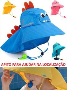 Chapéu Bucket Infantil Praia Piscina Viagem Proteção Solar UV50+ - Azul - Visão 2