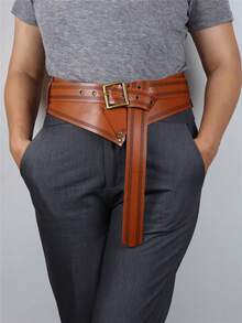 Medieval Renaissance Striped Wide Belt Waist Seal Ancient Greek Tight Belt Valentine's Goddess Cosplay Costume Accessories - Camel - View 8