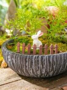 Prsildan 微型仙女花园篱笆，DIY 木栅栏迷你装饰品，适用于娃娃屋（棕色） - 彩色 - 查看 1