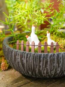 Prsildan 微型仙女花园篱笆，DIY 木栅栏迷你装饰品，适用于娃娃屋（棕色） - 彩色 - 查看 6