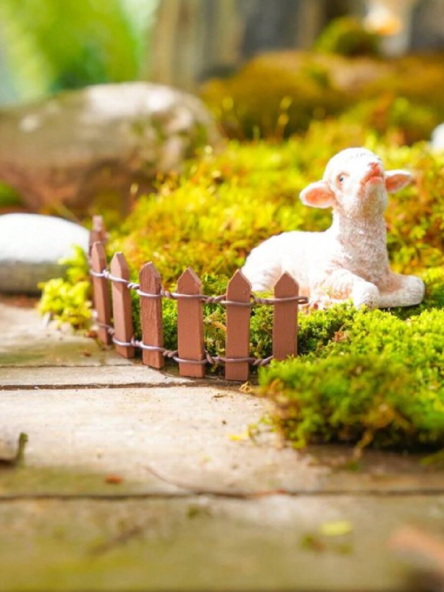 Prsildan Miniature Fairy Garden Fence, DIY Wood Picket Fence Mini