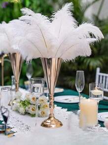 1/3pcs Gold Metal Decorative Flower Vase, Trophy, Candle Holder, Centerpiece For Party, Holiday, Dining Table, Wedding, Anniversary, Birthday, Home Decor, Room Decor, Personalized Gifts, Autumn Decor, Back To School Season, Christmas, Thanksgiving