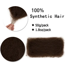 Afro Kinkys Bulk Synthetic Hair For Dreadlock Extensions Loc Repair Braiding Twist Tight Afro Kinky Synthetic Hair For Locs 1/4 Packs 50/200 Gram Natural Black