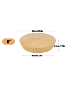 100/50/25pcs Paper Air Fryer Liners, 6-Inch Non-Stick Circular Baking Paper, Compatible With Most Air Fryers - Multicolor - View 2
