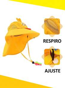 Bucket Hat For Kids Beach Pool Travel Sun Protection UV50+ - 黃色 - 查看 5
