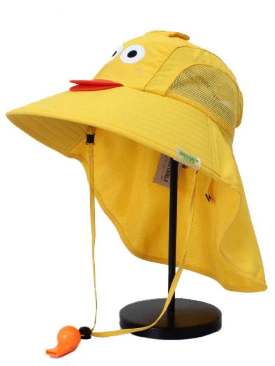 Bucket Hat For Kids Beach Pool Travel Sun Protection UV50+ - 黃色 - 查看 1