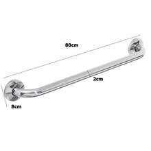 Support Handle Bar 80cm Stainless Steel Safety Accessibility Elderly Wheelchair Disabled Bathroom Shower Handrail Support - 銀色 - 查看 2
