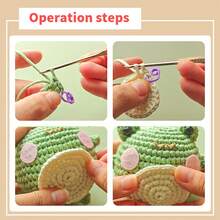 Bộ 2 món/bộ đồ móc hình con ếch hoạt hình, bộ đồ móc hình động vật cho người mới bắt đầu kèm móc Bộ đồ móc hình động vật tích cực kèm video hướng dẫn từng bước, quà tặng sáng tạo cho tiệc sinh nhật và lễ hội, đồ thủ công mỹ nghệ trang trí nhà cửa - Nhiều màu - Xem 6