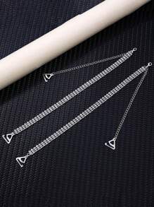 2pcs/Pair Rhinestone Studded Women's Adjustable Shoulder Bra Straps Metal Back Brassiere Strap, For Rave - Multicolor - View 6