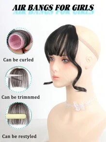 Girls' Natural Forehead Wig Bangs Air Bangs Wig Female Comic Bangs Invisible Wig Hair Clips Claw Clips Hair Slide Hair Barrettes - Multicolor - View 3