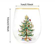 2/4/6 件圣诞树玻璃器皿 - 玻璃制成 - 金边 - 经典饮具 - 圣诞节、节日或婚礼礼物 - 酒杯（高球杯/蛋杯） - 高球杯 - 查看 10