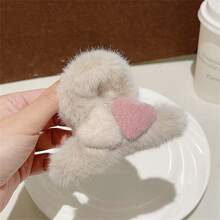 毛绒发夹，优雅蓬松发爪夹，女士小发爪头饰 - 彩色 - 查看 12