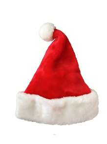 Gorro de Navidad de tela para adultos y adolescentes, grueso y cálido, gorro rojo de Papá Noel, sombreros de Navidad, mejor regalo para decoración del hogar, decoraciones navideñas, decoración de habitación, invierno - Rojo - Ver 4