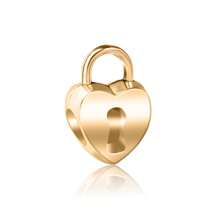 1 件镂空金色油滴星心花双心爱心圆形串珠爱心锁，DIY 手链项链配件 - 金黃色 - 查看 25