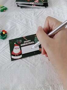 30pcs 30-Piece Santa & Tree Scratch-Off Cards: DIY Holiday Gift Tickets & Party Prizes With Scratch Stickers - Green - View 2