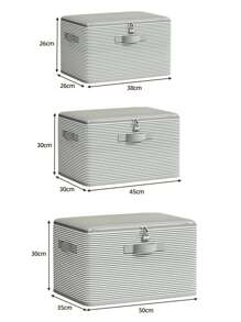 Large Capacity Fabric Storage Box With Lid For Home, Foldable Wardrobe Organizer For Clothes And Blankets - Multicolor - View 11