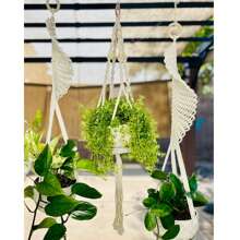 1 móc treo cây Macrame, lưới treo cây trong nhà theo phong cách Boho, dây thừng treo cây nhiều màu dệt thủ công (không bao gồm chậu hoa và cây) - Như thể hiện trong hình ảnh - Xem 9