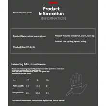 1 Pair Of Winter Outdoor Hiking And Camping Gloves For Hand Warmers, Suitable For Sports, Cycling, Skiing, And Touch Screen Men's Waterproof Gloves - Keep Hands Warm, Christmas Gifts, Winter Gloves