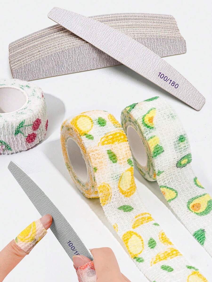 3 miếng băng bảo vệ ngón tay cho nghệ thuật làm móng, 10 dụng cụ làm móng cho tiệm làm móng tại nhà - Nhiều màu - Xem 1