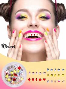 novani 1 Box Of Y2K Style DIY Tooth Jewelry With Sparkling Crystals. Multiple Tooth Gemstones. Multi-Shape Tooth Jewelry. Various Styles To Mix And Match. Shining Smile. Suitable For Daily Wear.
