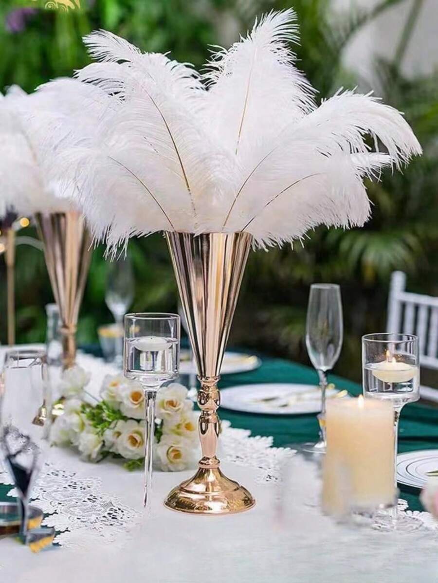 1/3pcs Gold Metal Decorative Flower Vase, Trophy, Candle Holder, Centerpiece For Party, Holiday, Dining Table, Wedding, Anniversary, Birthday, Home Decor, Room Decor, Personalized Gifts, Autumn Decor, Back To School Season, Christmas, Thanksgiving