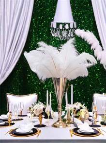 1/3pcs Gold Metal Decorative Flower Vase, Trophy, Candle Holder, Centerpiece For Party, Holiday, Dining Table, Wedding, Anniversary, Birthday, Home Decor, Room Decor, Personalized Gifts, Autumn Decor, Back To School Season, Christmas, Thanksgiving