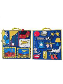 BELLKIDS 18 miếng/bộ bảng nỉ kể chuyện "Goodnight Moon", bộ nỉ, đồ chơi nỉ, đạo cụ biểu diễn câu chuyện, đồ dùng hỗ trợ đọc, nhãn dán đồ chơi nhồi bông, trò chơi đọc, đồ chơi giáo dục trẻ nhỏ, lớp học, nhà ở, công cụ giảng dạy - Nhiều màu - Xem 11