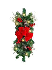1pc Red Rattan Bowknot Decor Artificial Vine Wreath With Red Berries And Bowknot Design, Perfect For Indoor & Outdoor Home Decor, Birthday Party Decoration, Shelf Arch Stair Adornment, Suitable For All Seasons (Without Lights) Best Gifts Christmas Decorations Room Decor Christmas Winter Christmas Decorations Home Christmas Gifts Christmas Decor - Multicolor - View 5