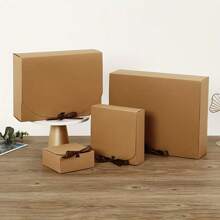 1 hộp/10 hộp quà da bò sang trọng lớn có nơ ruy băng thanh lịch, hộp đựng quà rỗng, hoàn hảo cho đám cưới, tiệc sinh nhật, ngày của mẹ, ngày lễ tình nhân, giáng sinh, halloween, lễ tạ ơn, năm mới, v.v. - màu nâu - Xem 11