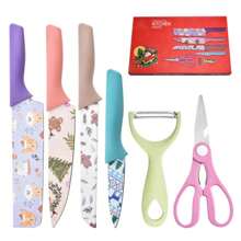 Conjunto de cuchillos de 6 piezas, caja de regalo de navidad, conjunto de cuchillos de cocina, conjunto de cuchillos afilados.