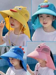 Bucket Hat For Kids Beach Pool Travel Sun Protection UV50+ - Rosa Pálido - Ver 8