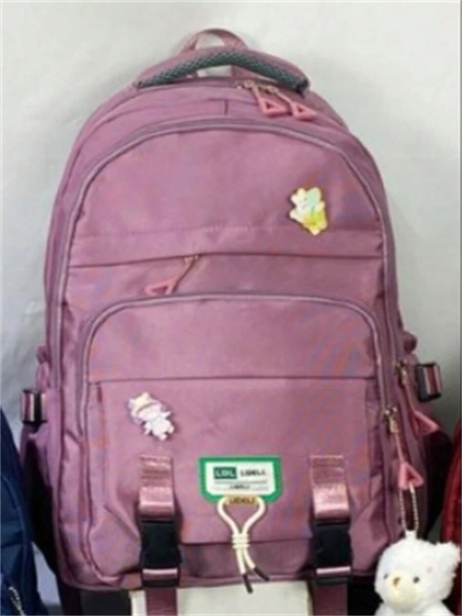 Women Large Capacity Computer Backpack School Bag For High School Students - 粉色 - 查看 1