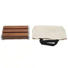 YIYIBYUS Camping Foldable Storage Rack 3-Tier Natural Wood Desktop Organizing Rack 13*6.9*13 In W/ Carry Bag