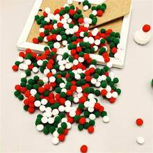 Bộ 100/300/500 quả cầu lông Giáng sinh - 0,39 inch gồm nhiều loại bóng vải màu đỏ, xanh lá cây và trắng dùng để làm đồ thủ công DIY và trang trí ngày lễ - Nhiều màu - Xem 2