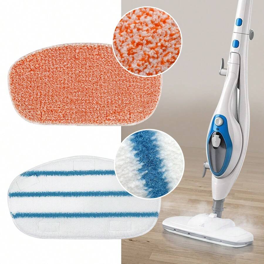 Yhaijj 2/4/6 miếng lau nhà hơi nước thay thế tương thích với cây lau nhà PurSteam ThermaPro dễ lắp ráp có thể tái sử dụng và giặt được miếng lau nhà thay thế có keo dán phụ kiện vệ sinh 11x6 inch màu cam và xanh lam thích hợp cho phòng khách phòng ngủ nhà bếp ban công phụ kiện vệ sinh Giáng sinh ngày lễ tình nhân ưa thích - Cam + sọc xanh và trắng - Xem 1