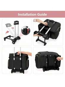 Rolling Teacher Bag With Wheels, Teacher Tote Bag With Detachable Trolley, Wh... - 1 - View 7