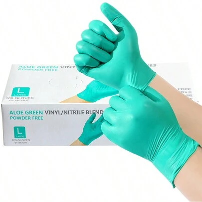 1000/500/200/100/50/20 只一次性丁腈手套，厚实，无粉，无乳胶，无菌，高弹性，高防护，舒适，适用于家庭、清洁、美发、宠物、园艺、工艺品、汽车 - 粉色、黑色、蓝色、透明/白色/绿色/紫色/亮红色