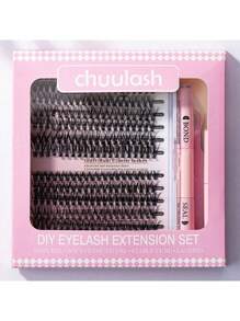 30/40/50D/60/80/100D/W02/J04/BX-23/YM/S07/YW/YUWEI 8-16mm D Curl Lash Extension Kit With Lash Bond And Seal Glue Clusters Eyelashes Makeup Tools DIY Lashes Extension Kit For Gluing Lasheslash Clusters Kit,Lashes,Eyelashes,Fake Lashes - Black - View 23