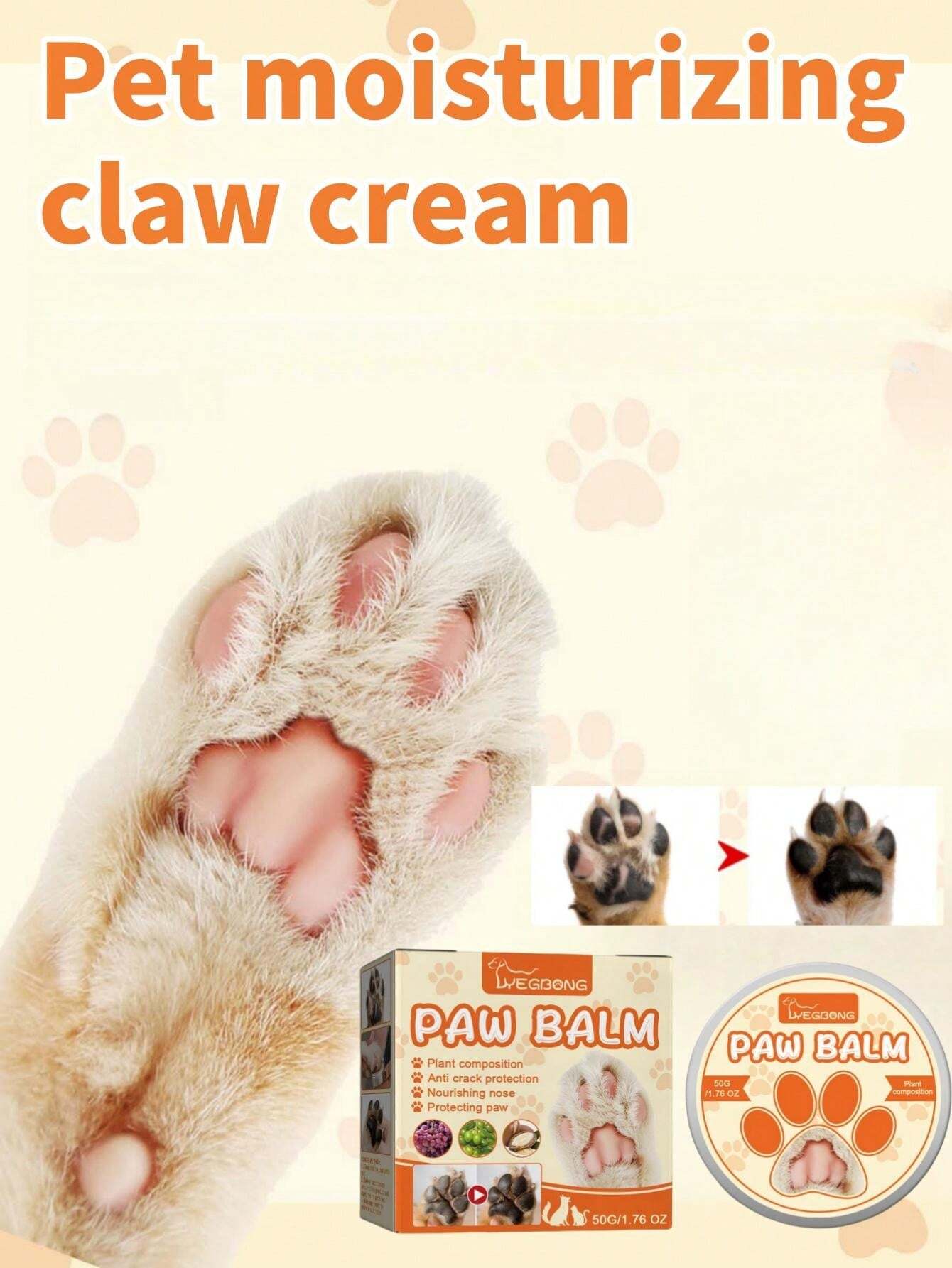Pet Moisturizing Paw Balm For Dogs & Cats, Nourish Paw Pads, Prevent