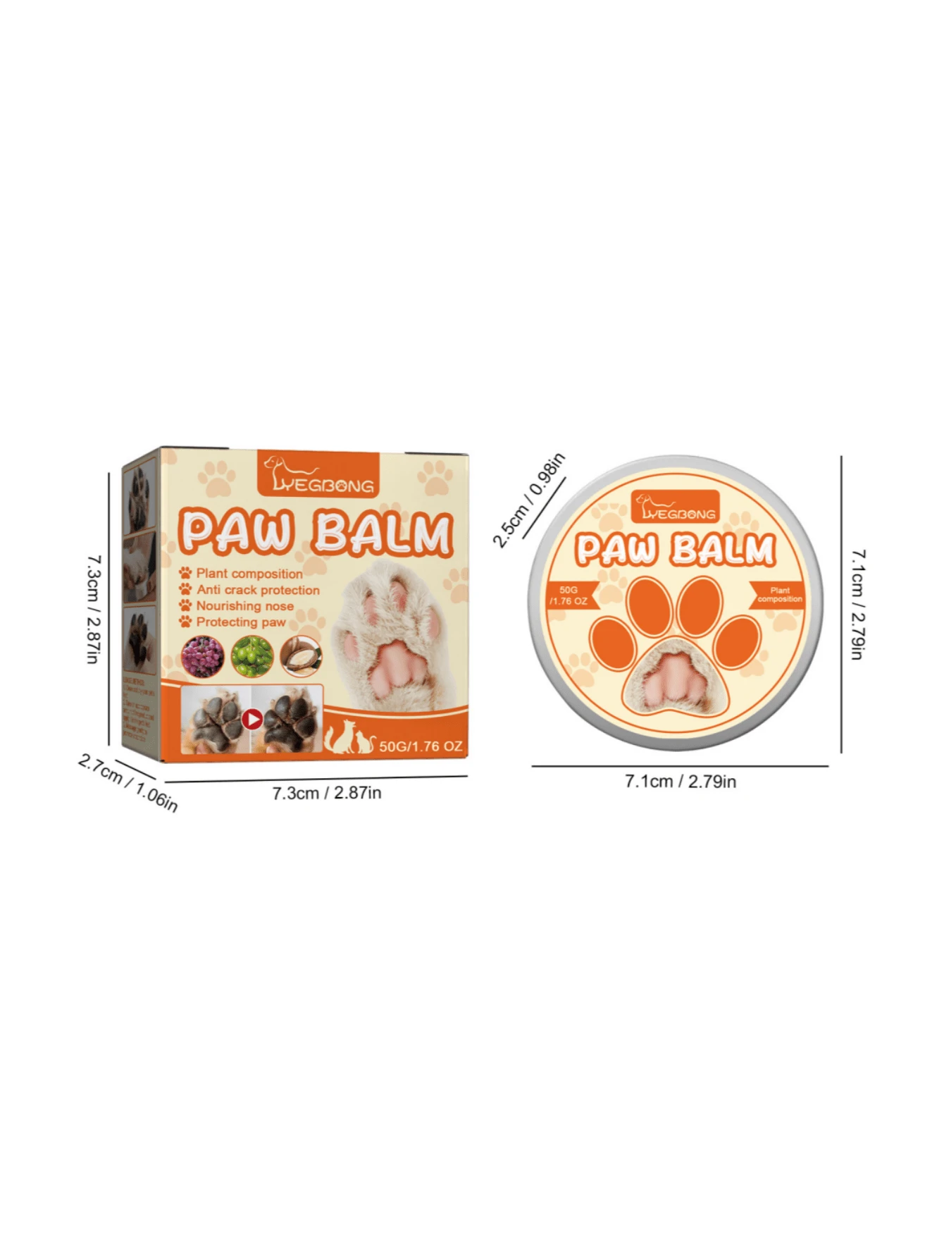 Pet Moisturizing Paw Balm For Dogs & Cats, Nourish Paw Pads, Prevent