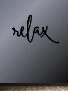 1件“放松”励志黑色金属墙饰 - 现代浴室装饰标牌 - 悬挂式浴室装饰 - 壁挂式铁艺雕塑，家居装饰点缀，房间装饰，墙面艺术礼物，生日和毕业礼物 - 彩色 - 查看 5