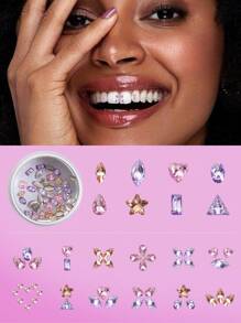novani 1 Box Of Y2K Style DIY Tooth Jewelry With Sparkling Crystals. Multiple Tooth Gemstones. Multi-Shape Tooth Jewelry. Various Styles To Mix And Match. Shining Smile. Suitable For Daily Wear.